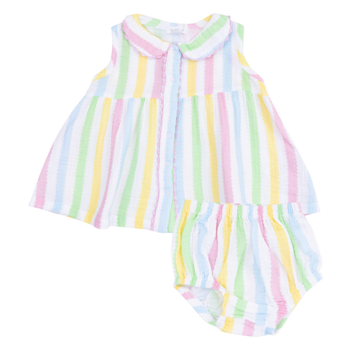 ANGEL DEAR THE JILL RIC RAC STRIPE DRESS