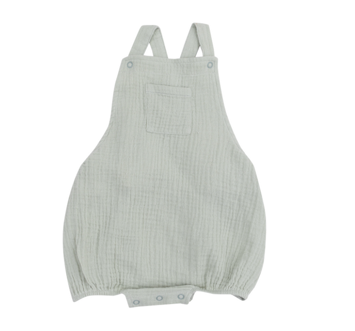 ANGEL DEAR SOLID MUSLIN DESERT GREEN POCKET SUNSUIT