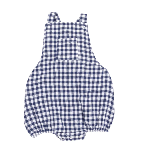 ANGEL DEAR NAVY GINGHAM POCKET SUNSUIT