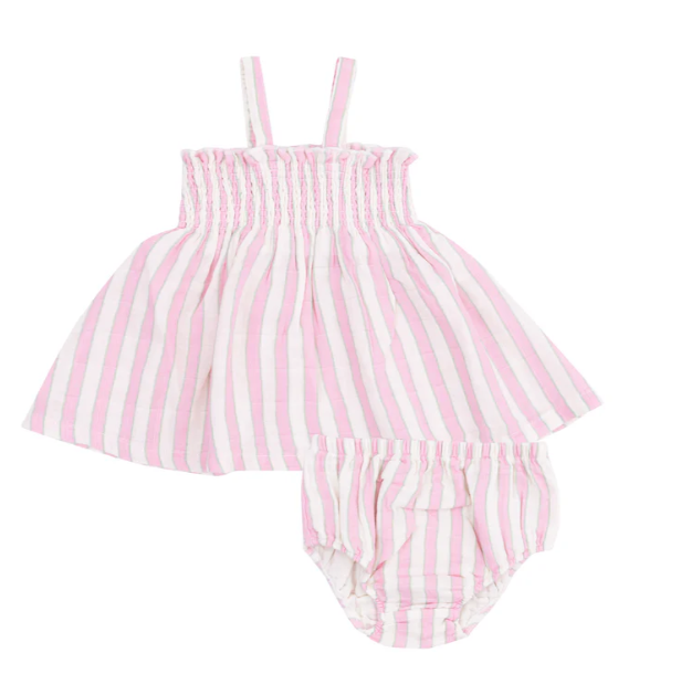 ANGEL DEAR CANDY STRIPED SMOCKED TOP AND BLOOMER