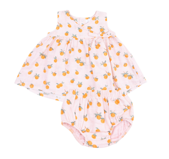 ANGEL DEAR SWEET CLEMENTINES KIMONO DRESS AND BLOOMER