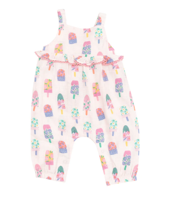 ANGEL DEAR FLORAL POPSICLES FLORAL WAIST ROMPER