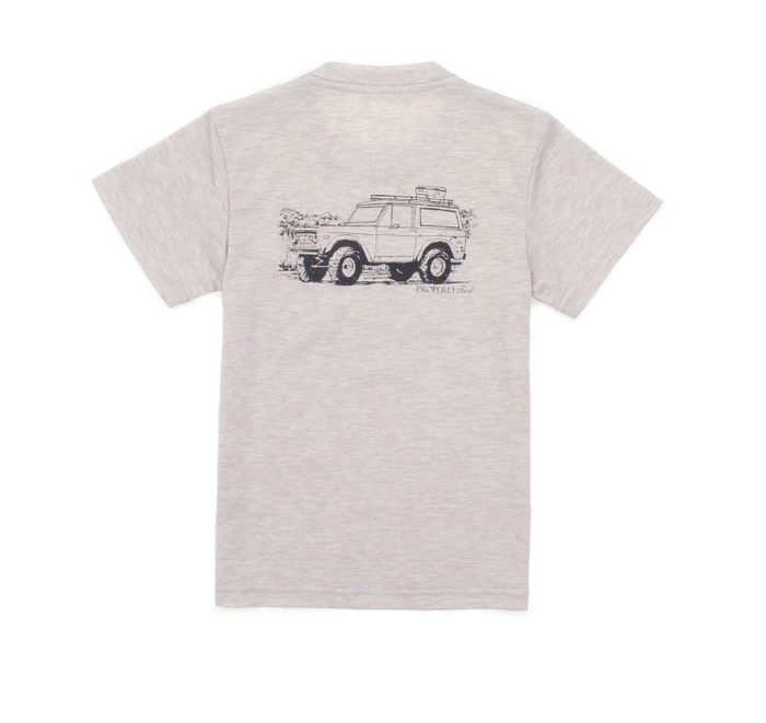 PROPERLY TIED LD BOYS PORTLAND POCKET TEE 4X4 ICE GREY