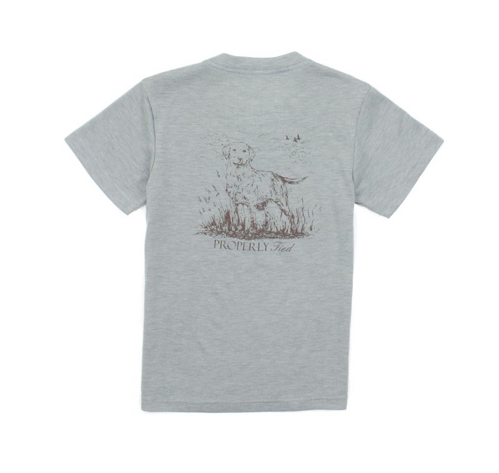 PROPERLY TIED LD BOYS PORTLAND POCKET TEE LABRADOR MOSS GREY