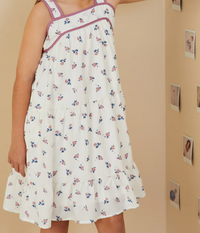 HAYDEN GIRLS CONTRAST PIPED DITSY FLORAL TANK DRESS