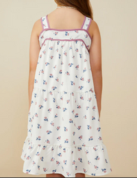 HAYDEN GIRLS CONTRAST PIPED DITSY FLORAL TANK DRESS