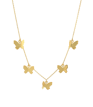 TEXTURED BUTTERFLY STATION NECKLACE