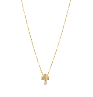 PAVE CZ CROSS NECKLACE