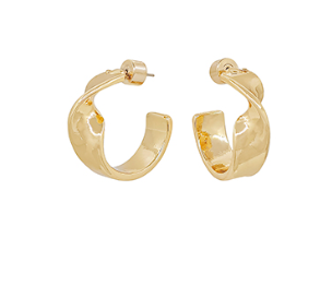 TWIST METAL ACCENT BOLD HOOPS
