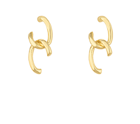 DOUBLE C LINKED DROP EARRINGS