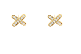PAVE X SHAPE STUDS
