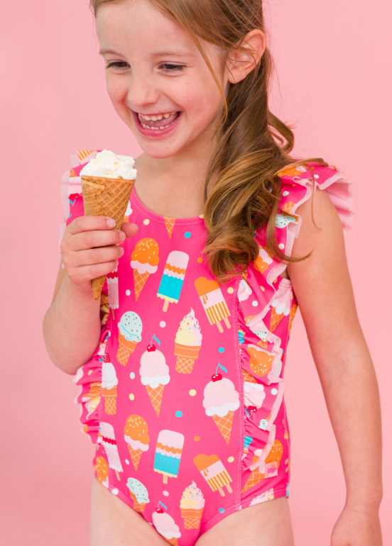 RUFFLEBUTTS SWEET SCOOPS WATERFALL ONE PIECE