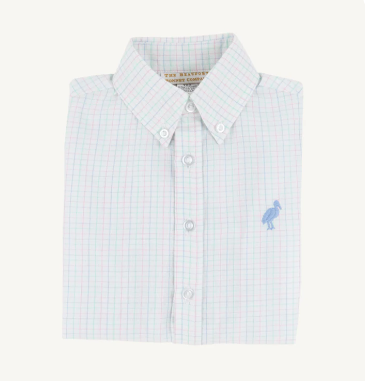 TBBC DEAN'S LIST DRESS SHIRT OXFORD WHITBY WINDOWPANE/SARASOTA SKY