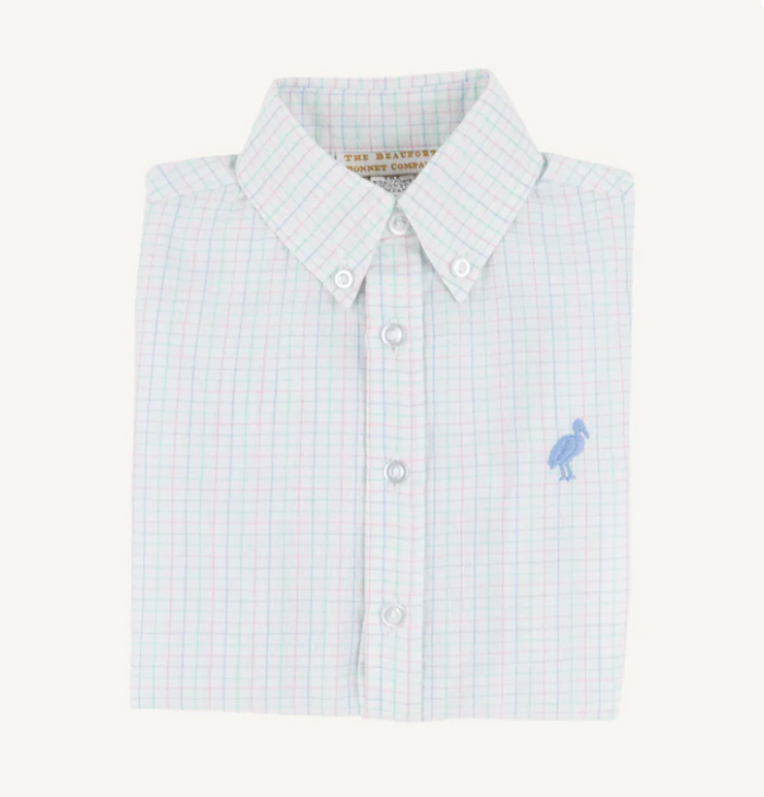 TBBC DEAN'S LIST DRESS SHIRT OXFORD WHITBY WINDOWPANE/SARASOTA SKY
