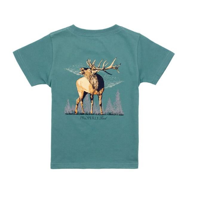 PROPERLY TIED LD BOYS ELK SS MARINE GREEN