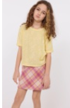 SADIE AND SAGE BILLIE SHORT SLEEVE TOP LEMON