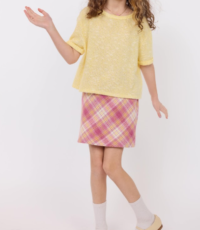 SADIE AND SAGE BILLIE SHORT SLEEVE TOP LEMON