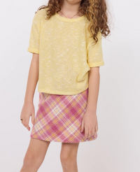SADIE AND SAGE BILLIE SHORT SLEEVE TOP LEMON