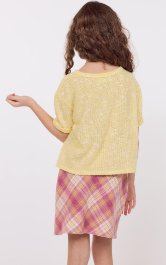 SADIE AND SAGE BILLIE SHORT SLEEVE TOP LEMON