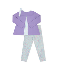 SET ATHLEISURE MADELINE LEGGING SET LILAC LAVENDER FROSTED FLORAL