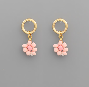 PINK FLOWER EARRINGS