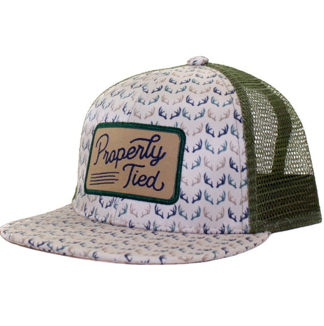 PROPERLY TIED BOYS SPORTSMAN TRUCKER HAT ANTLERS