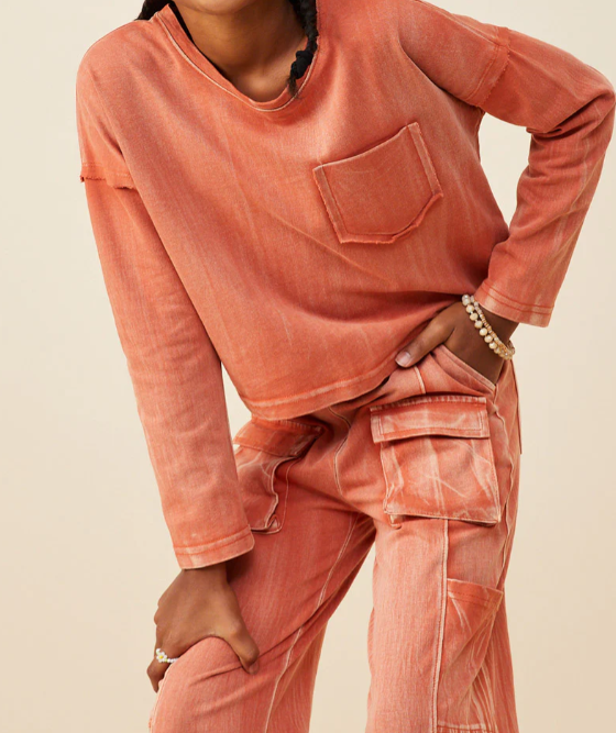 HAYDEN GIRLS WASHED CARGO WIDE LEG SET