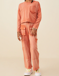 HAYDEN GIRLS WASHED CARGO WIDE LEG SET