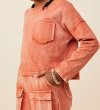 HAYDEN GIRLS WASHED CARGO WIDE LEG SET