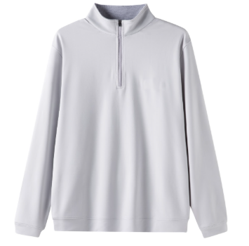 MERIPEX YOUTH LIGHT GREY 1/4 ZIP PULLOVER