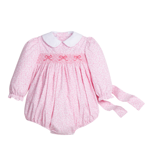 LITTLE ENGLISH SMOCKED NATALIE BUBBLE PINK VININGS
