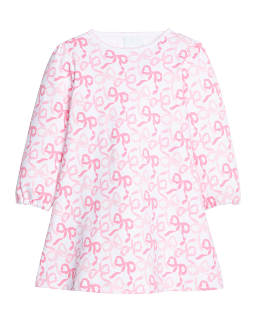 LITTLE ENGLISH PRINTED TSHIRT DRESS BOWS & RIBBONS