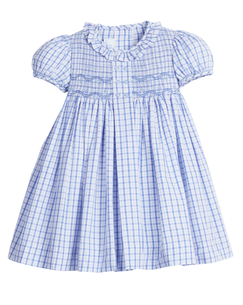 LITTLE ENGLISH SMOCKED BRIDGET DRESS WOODBERRY PLAID