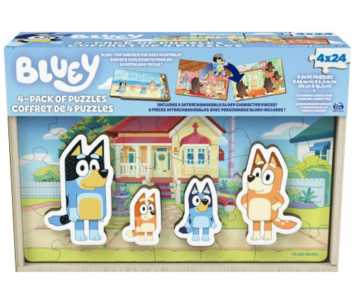 BLUEY 4 PACK OF WOODEN PUZZLE