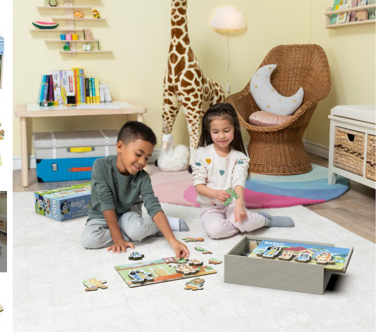 BLUEY 4 PACK OF WOODEN PUZZLE