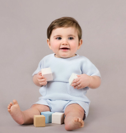 FELTMAN BROTHERS KNIT SHORT SET BLUE