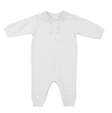FELTMAN BROTHERS DIAMOND LATTICE KNIT LONGALL WHITE