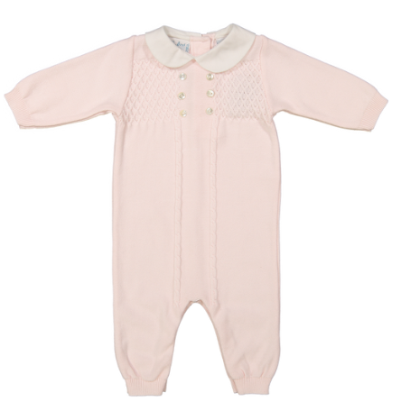 FELTMAN BROTHERS DIAMOND LATTICE KNIT LONGALL PINK