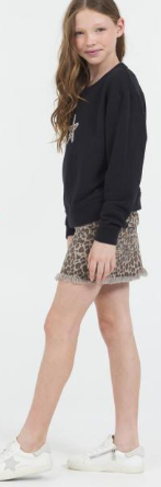VINTAGE HAVANA LEOPARD PRINT FRAYED HEM SKORT