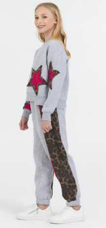 VINTAGE HAVANA COLOR BLOCK LEOPARD PRINT PANT
