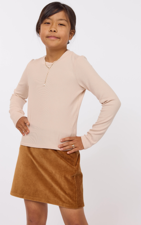 SADIE AND SAGE TWEEN MARSHMALLOW CREWNECK TOP