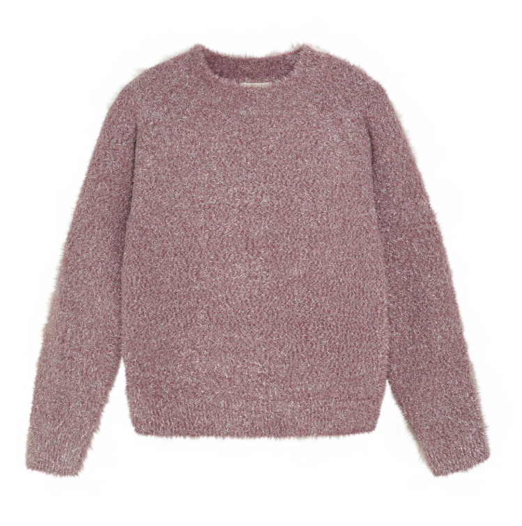 CREAMIE PULLOVER KNIT GLITTER CRUSHED BERRY