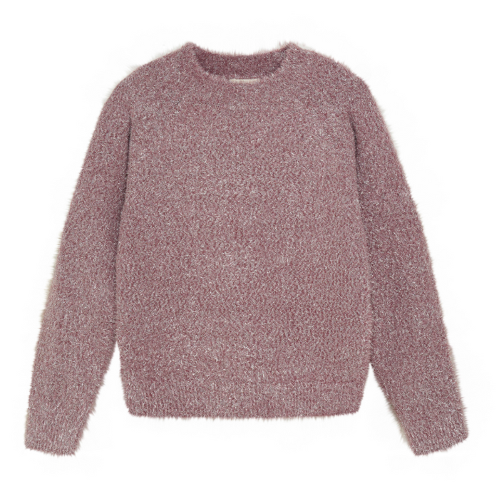 CREAMIE PULLOVER KNIT GLITTER CRUSHED BERRY