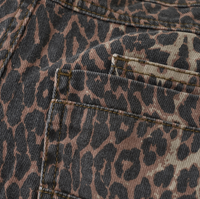 CREAMIE CHEETAH JEANS WIDE LEG