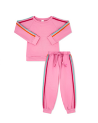 SET ATHLEISURE SAVANNAH JOGGER SET TAFFY PINK
