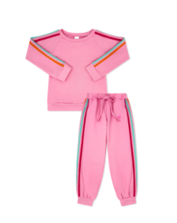 SET ATHLEISURE SAVANNAH JOGGER SET TAFFY PINK