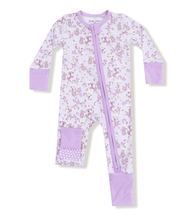 ANGEL DEAR SWEET DREAMS FLORAL 2 WAY ZIPPER ROMPER