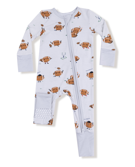ANGEL DEAR FOOTBALLS PLAYING FOOTBALL 2 WAY ZIPPER ROMPER