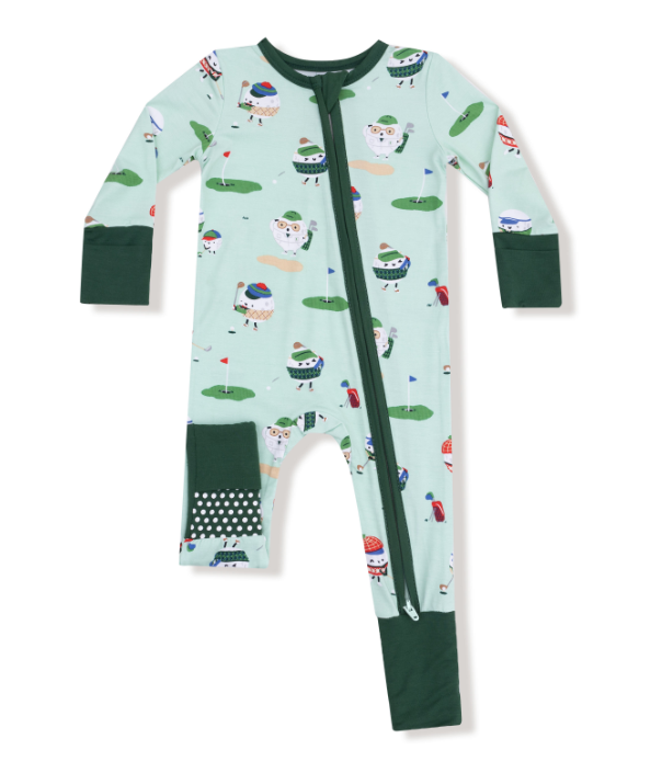 ANGEL DEAR GOLF PROS GREEN 2 WAY ZIPPER ROMPER