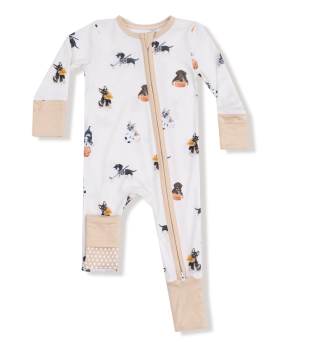 ANGEL DEAR SPORTY PUPPIES 2 WAY ZIPPER ROMPER